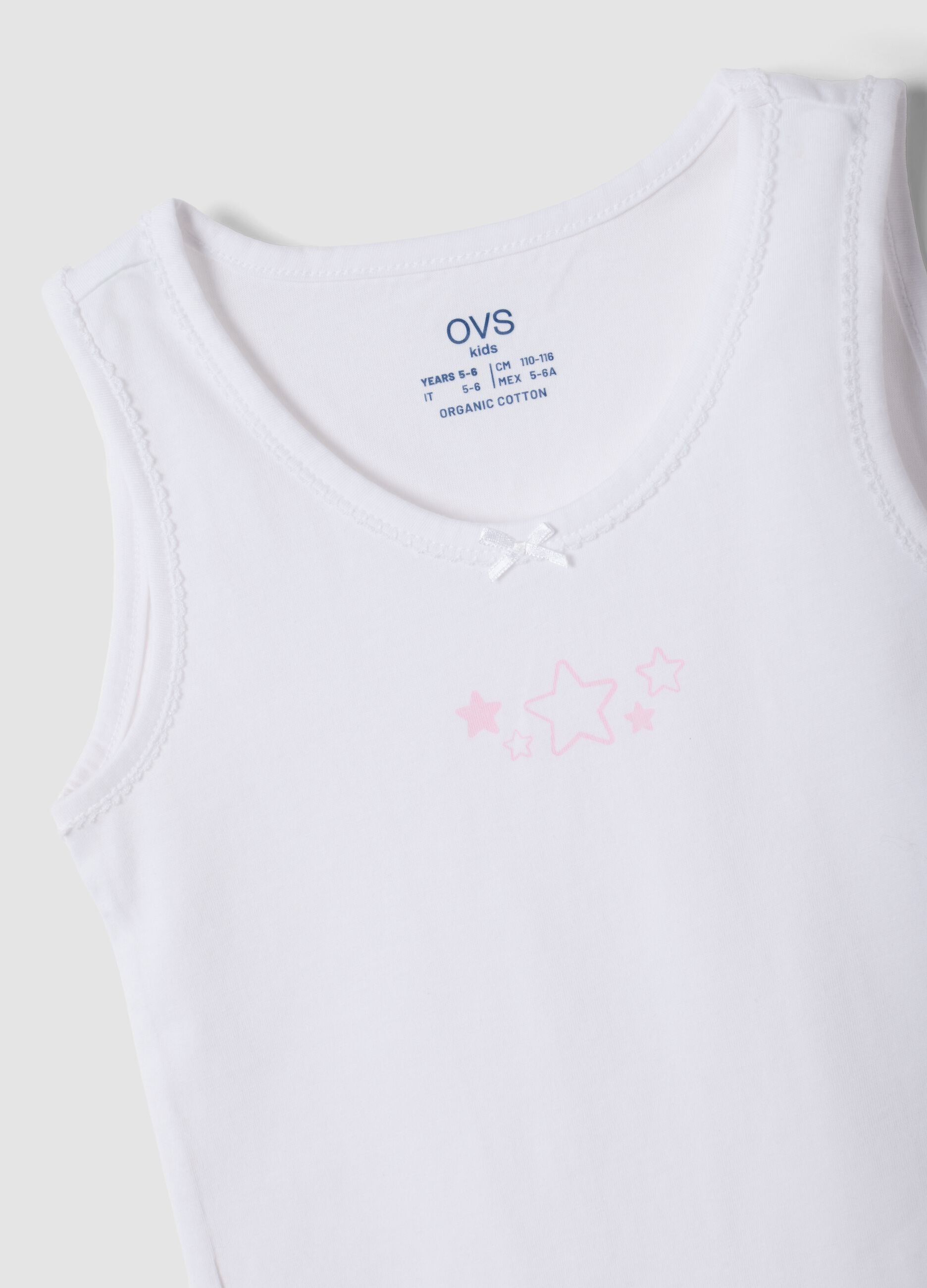 Bipack canotte rosa e bianco in puro cotone organico girocollo