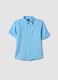 Light blue pure linen oversized shirt for boys_0