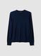Blue crew-neck jumper in pure merino wool, regular fit_0