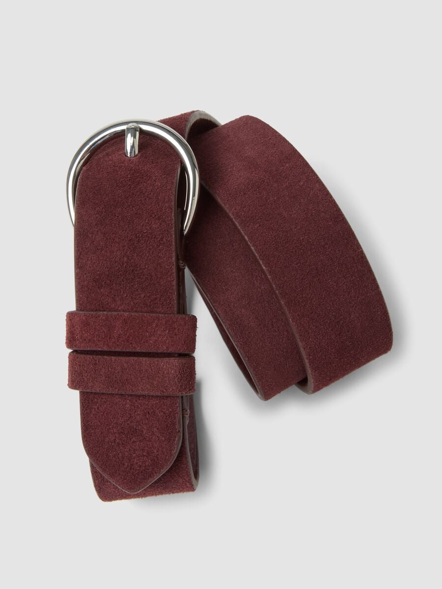 Roter G&uuml;rtel aus echtem Leder mit ovaler Schnalle_2