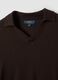 Brown viscose-blend polo with V-neck, regular fit_5