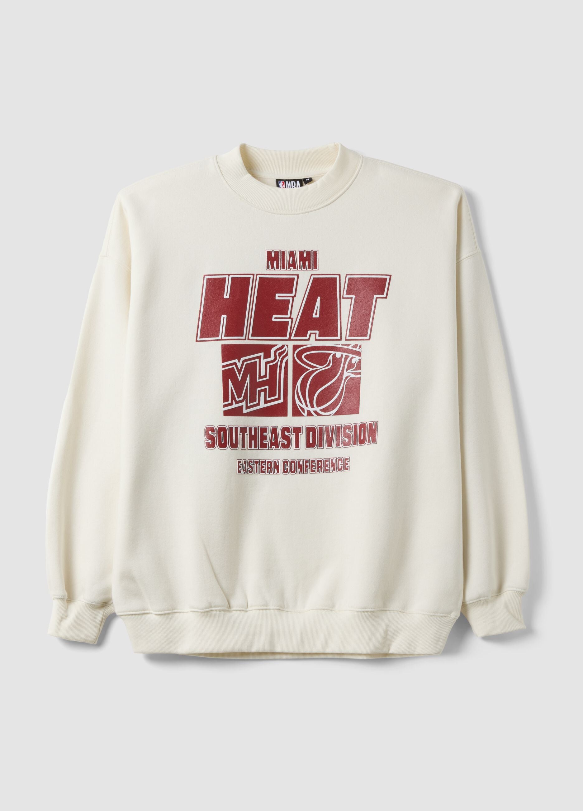White cotton-blend sweatshirt with Miami Heat front print