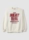White cotton-blend sweatshirt with Miami Heat front print_0