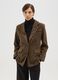 Brown regular fit jacket with decorated collar_1