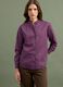 Purple pure cotton striped shirt with grandad collar, regular fit_2