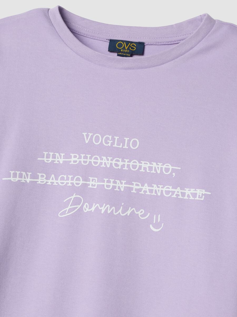 Purple crew-neck pyjamas in pure organic cotton_2