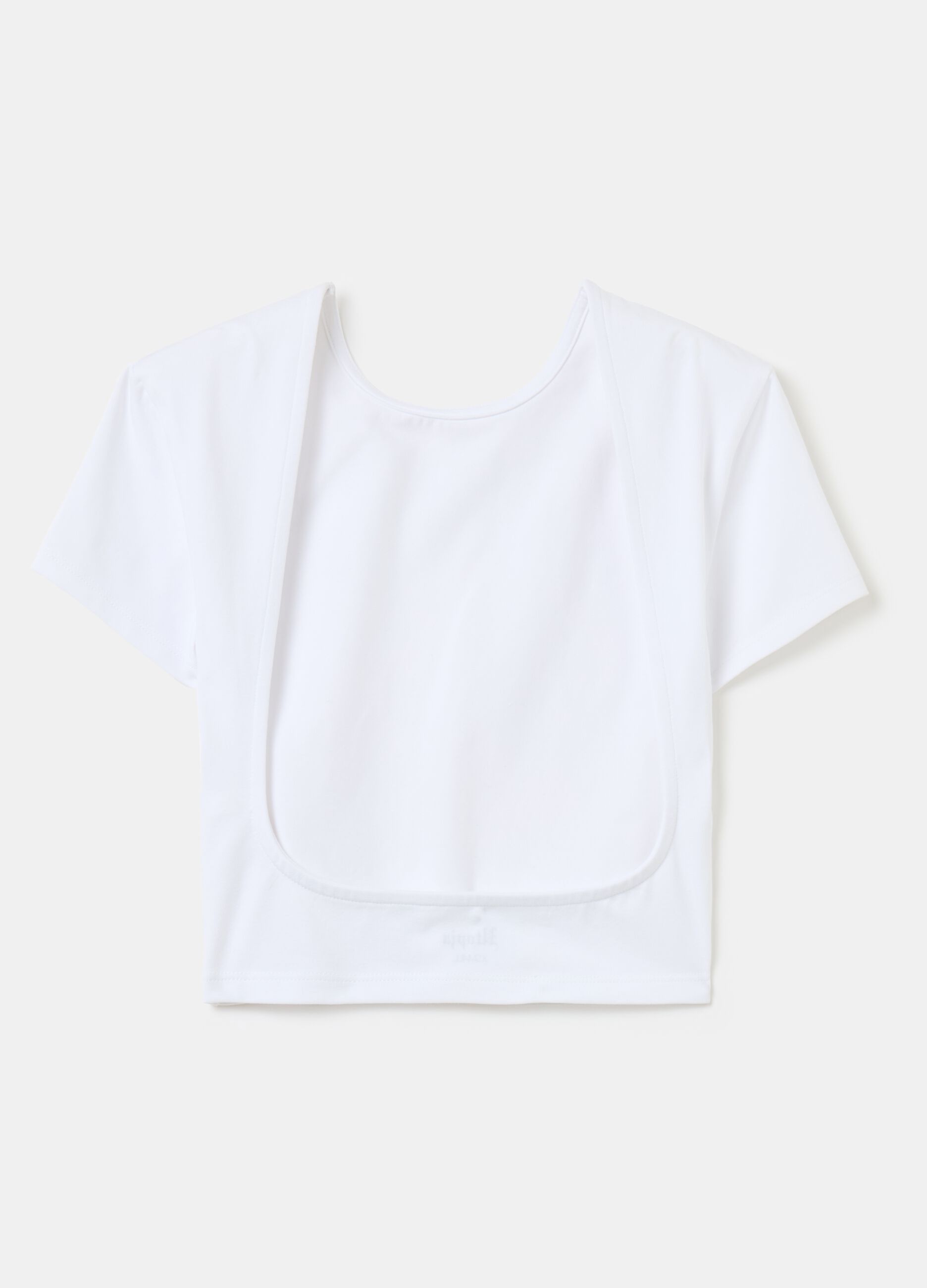 Backless T-shirt Crop White