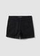 Black regular-fit stretch cotton denim shorts_4