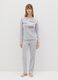 Grey 100% cotton pyjamas with "Bonjour Mon Amour" print_0