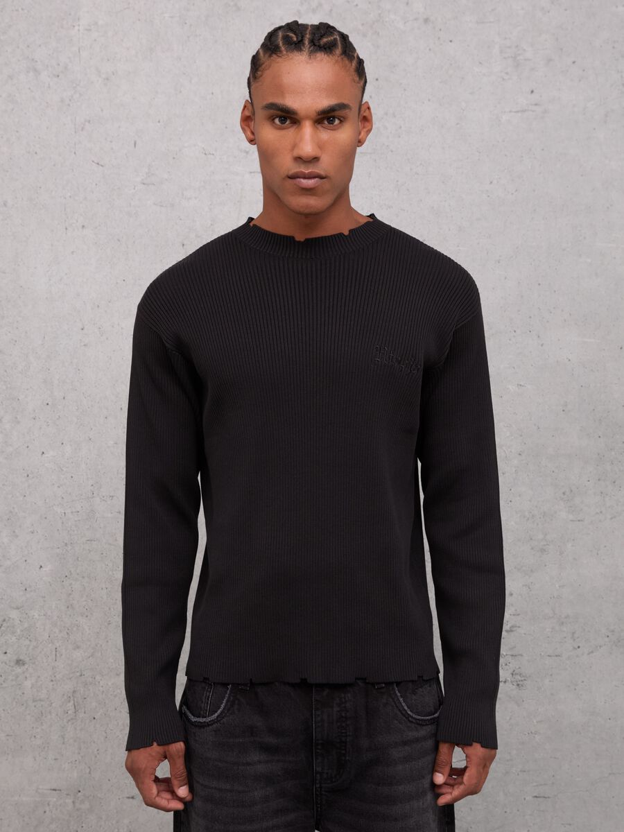 Light Knit Crewneck Black_0