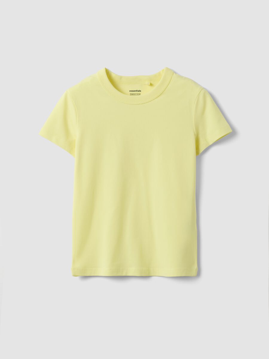 Girls&rsquo; yellow stretch cotton regular-fit T-shirt_0