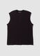 Black pure cotton ribbed waistcoat_0