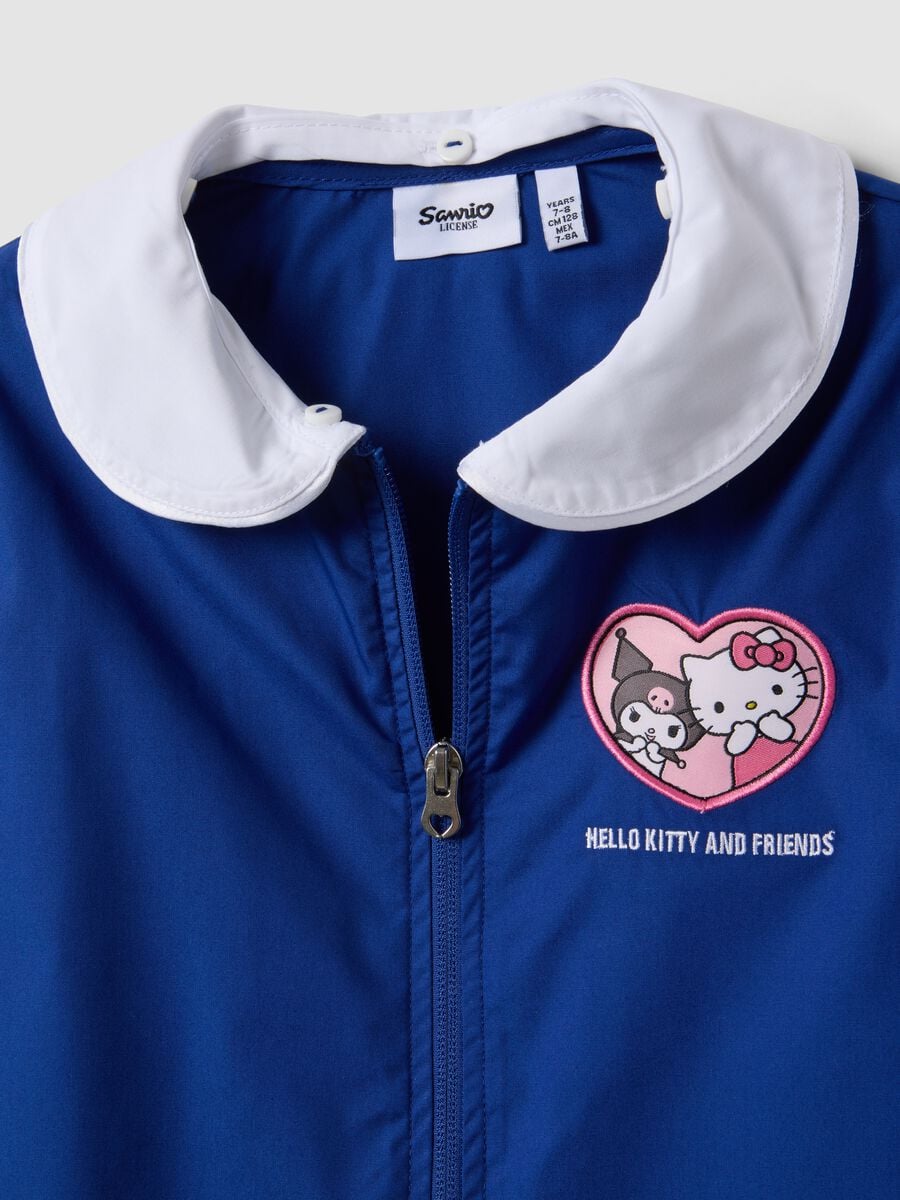 Blue girls&rsquo; school apron with Hello Kitty embroidery_2