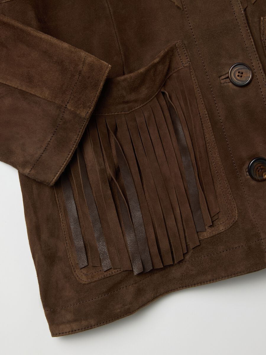 Genuine Leather Saharan Jacket with Fringes_5