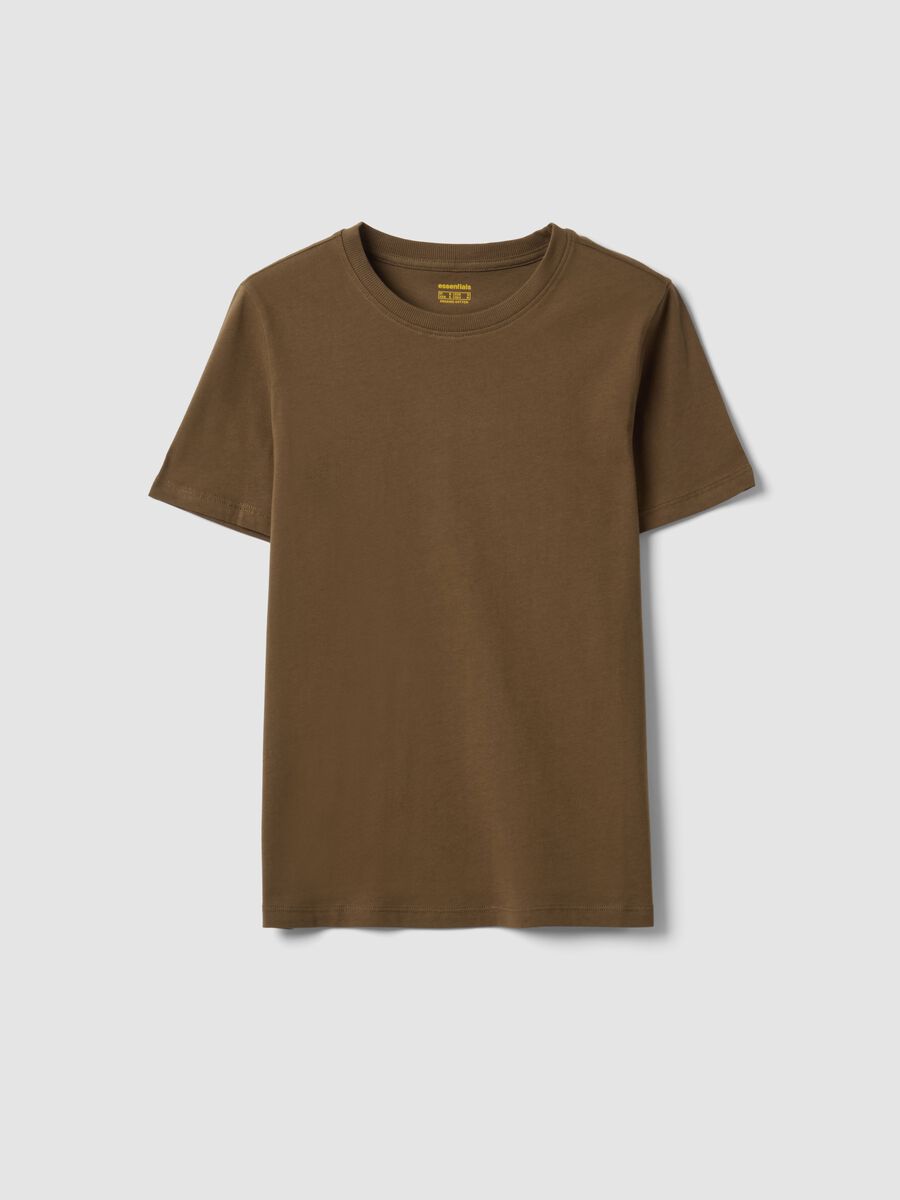 Green crew-neck T-shirt in pure organic cotton, regular fit_0