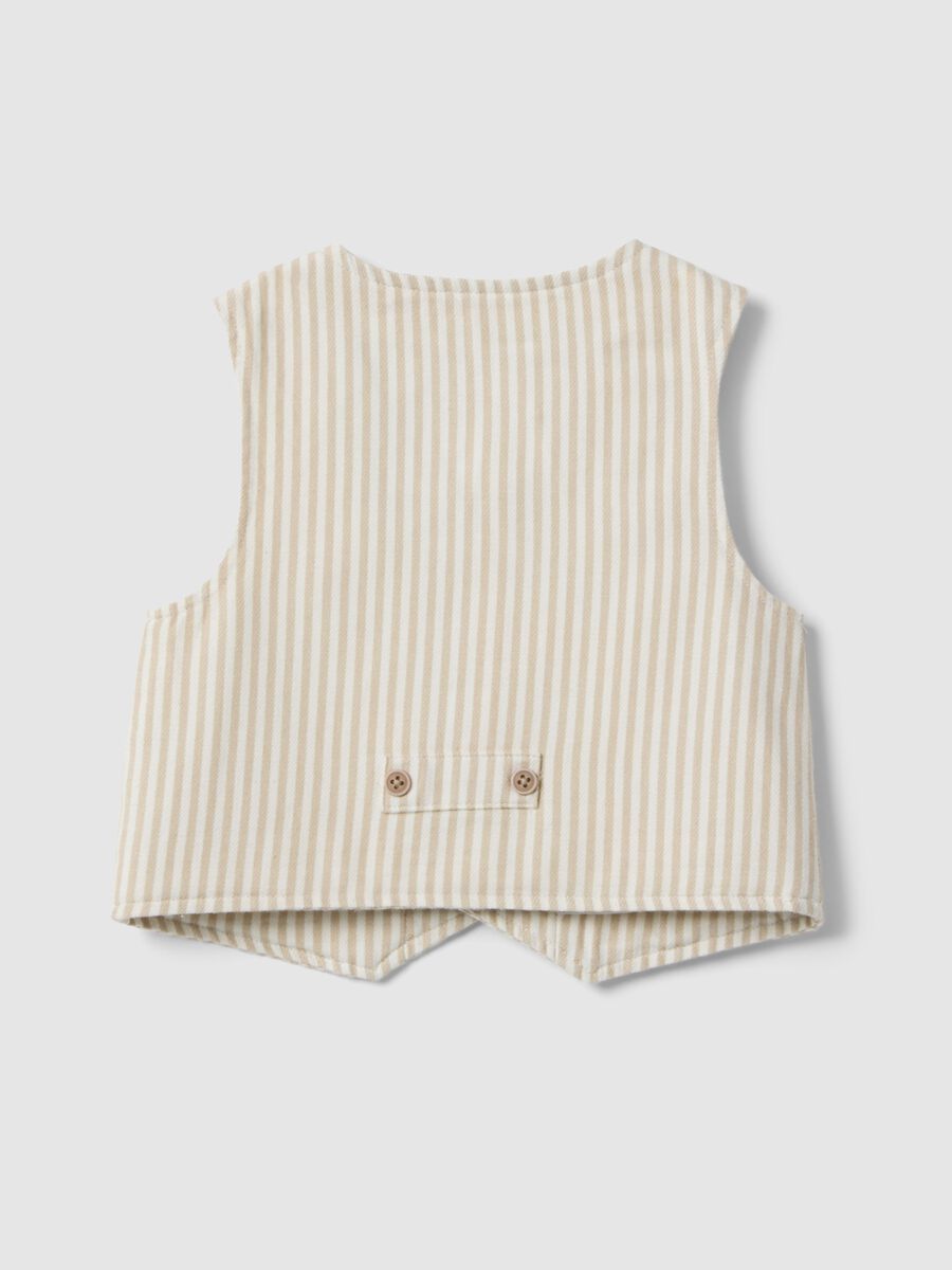 Gilet foderato in puro cotone a righe multicolor da bimbo regular fit_1