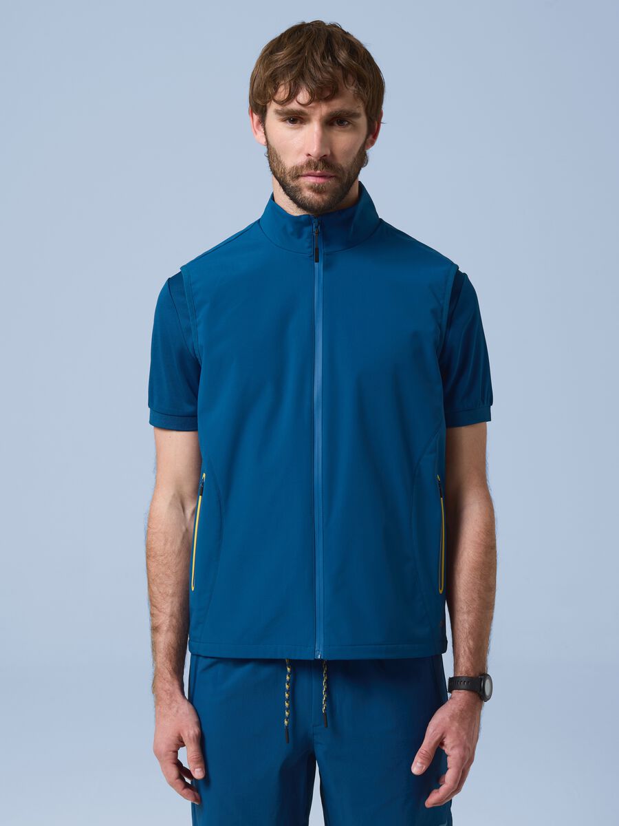 ALTAVIA SAILING blue windproof gilet in stretch fabric with zip_0