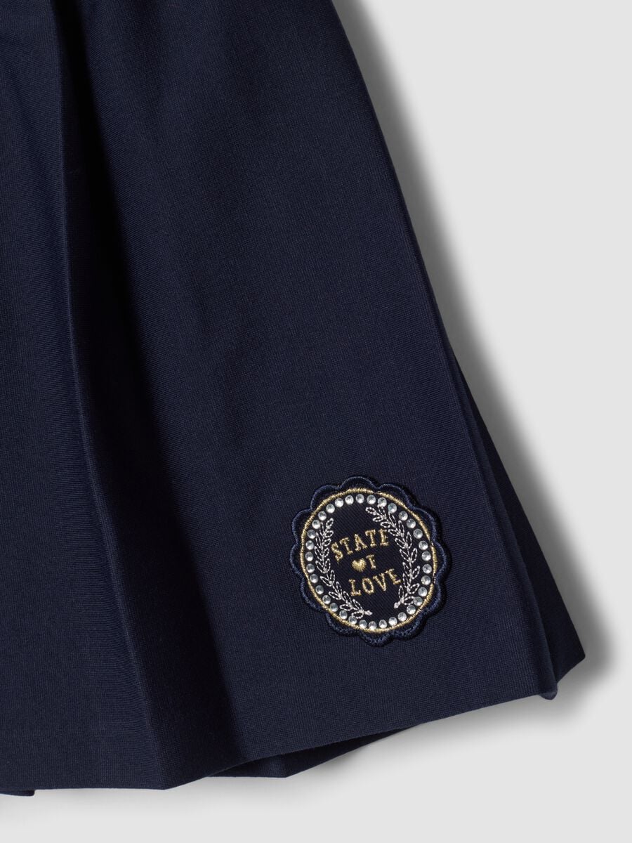 Blue stretch viscose skirt with elasticated waist for girls_2