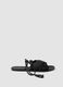 Black woven sandals with ankle ties_0