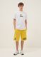 Yellow cotton-blend sports shorts with Lakers logo_0