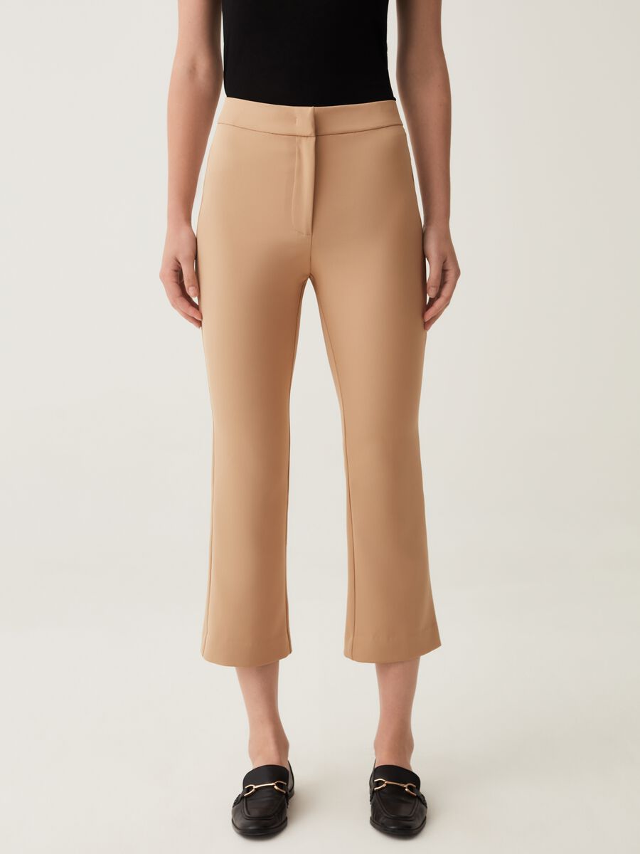 Cropped flare-fit trousers_1