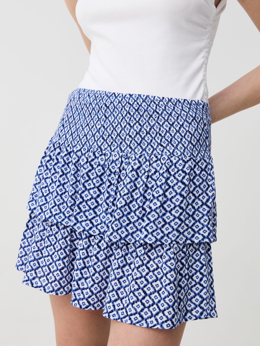 Tiered miniskirt with pattern_1