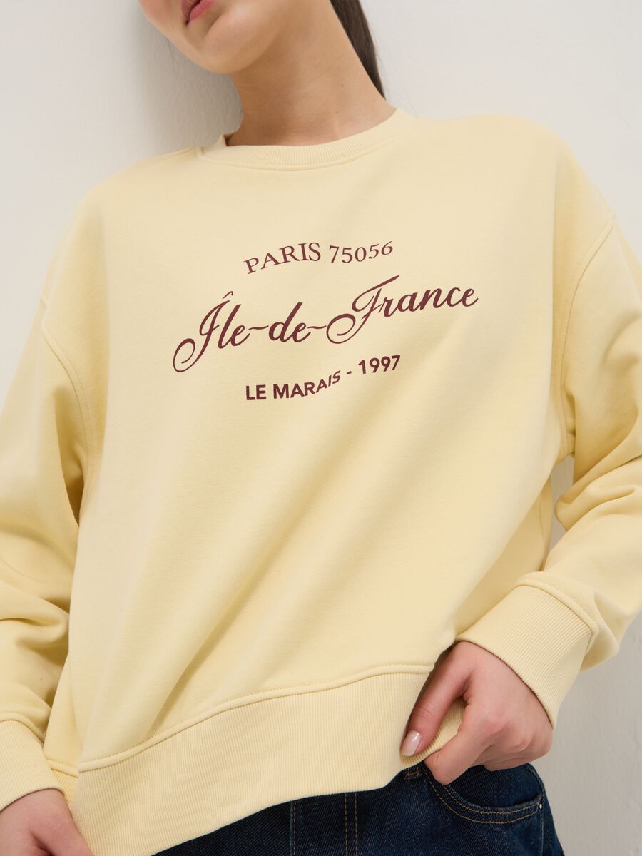 Yellow cotton blend sweatshirt regular fit_3