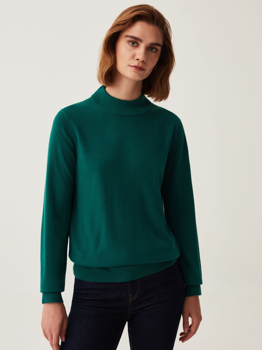 Pullover with mock neck_0