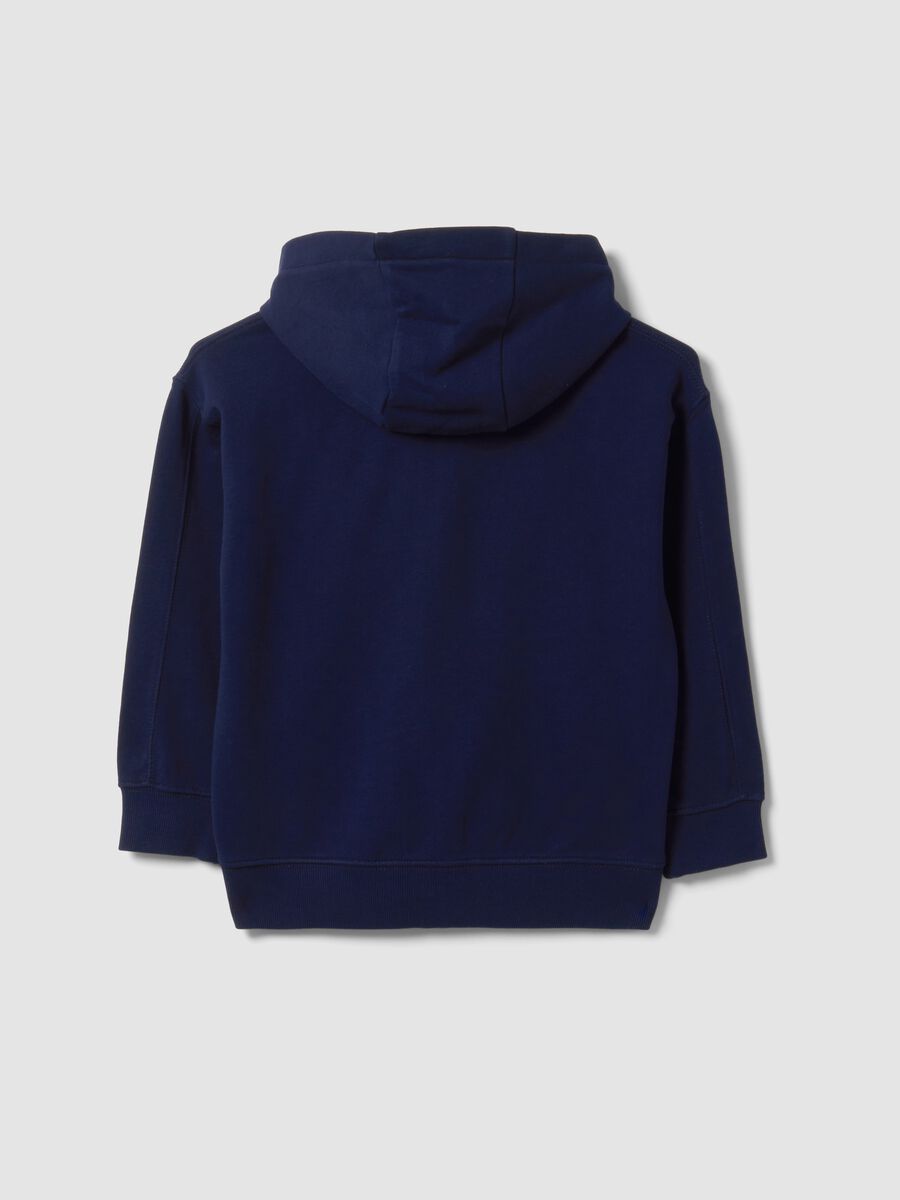 Blue pure cotton hoodie with regular fit for boys_2
