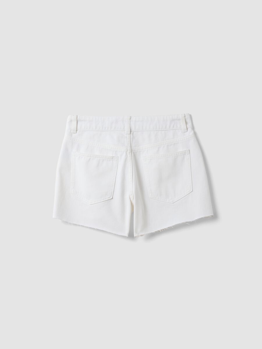 White pure cotton five-pocket shorts_1