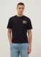 Black pure cotton relaxed-fit T-shirt with print_0