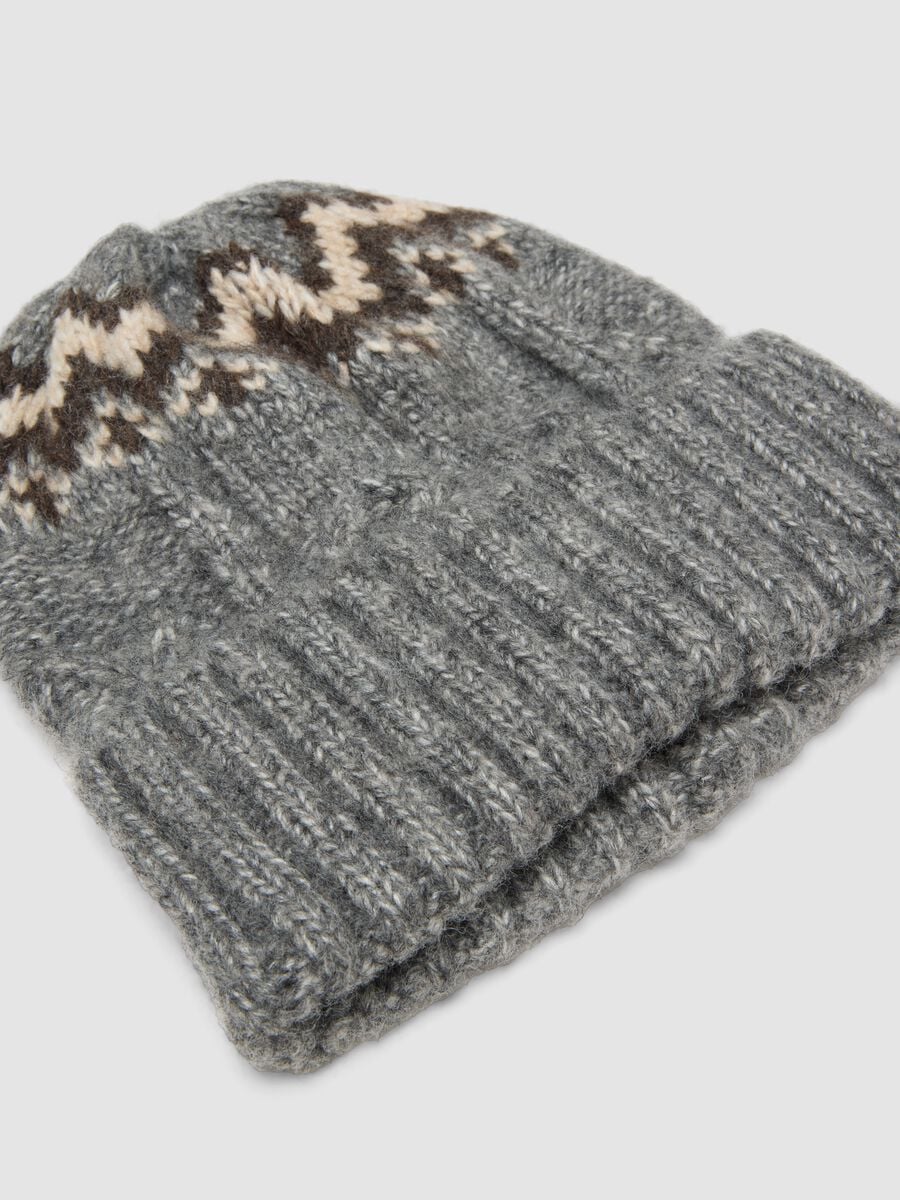 Grey wool-blend jersey-knit beanie_1