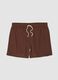 Braune Badeshorts mit elastischem Bund und Kordelzug_4