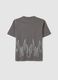 Grey regular fit children's cotton t-shirt with print_4