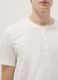 White pure cotton regular fit T-shirt with henley collar_3