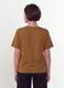 Brown pure cotton T-shirt with front print, regular fit_2