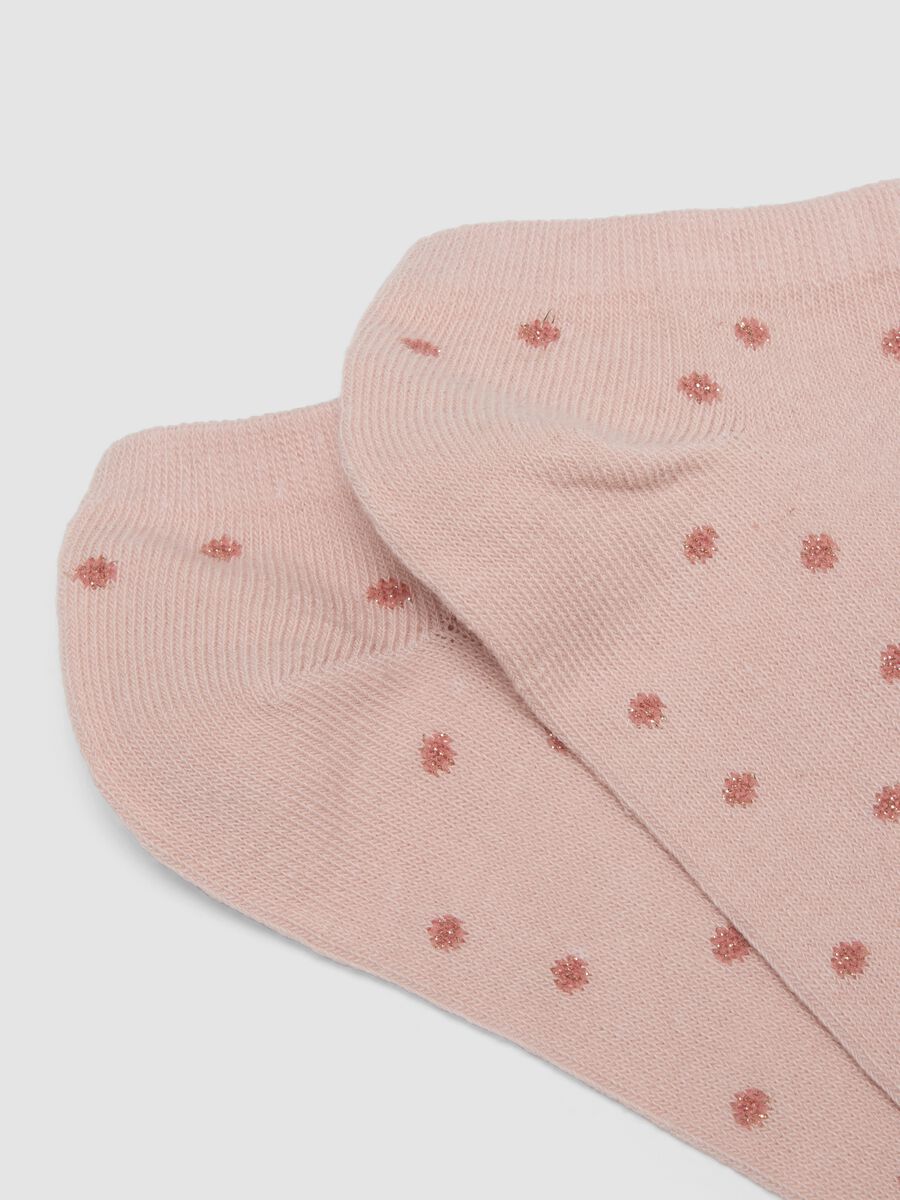 Three-pack of multicolour short polka-dot socks in stretch organic cotton_1