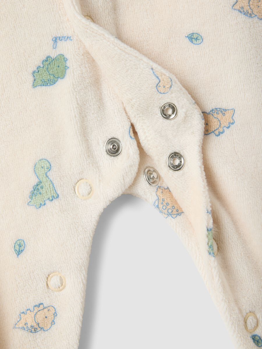 2-pack of multicolour dinosaur print cotton-blend sleepsuits for baby_3