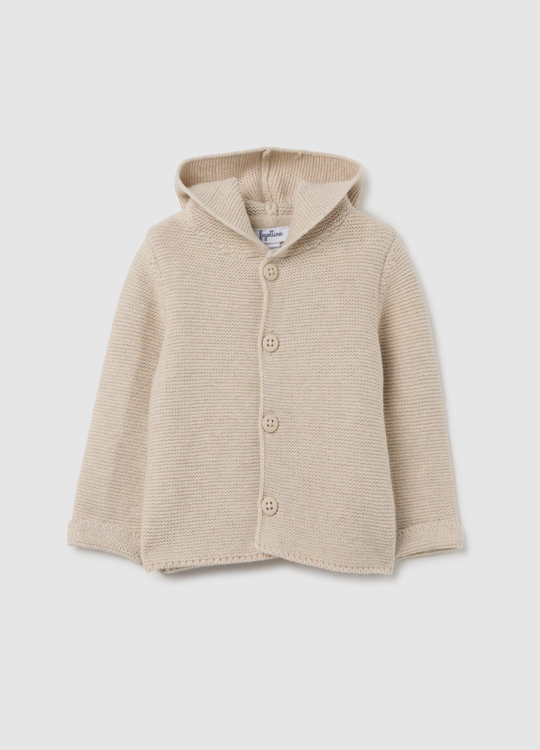 Pure Cotton Beige Baby Cardigan Regular Fit