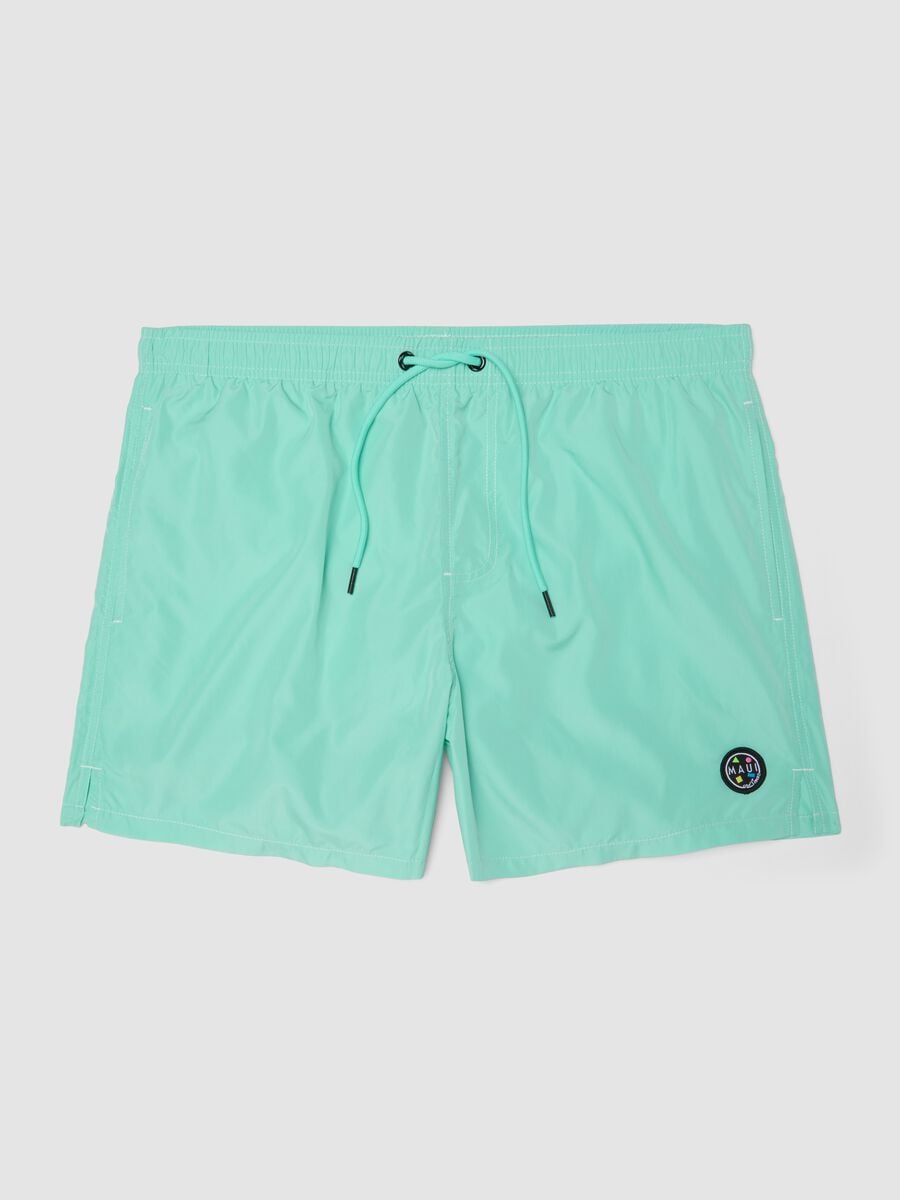 Light blue swim shorts with drawstring waist_0