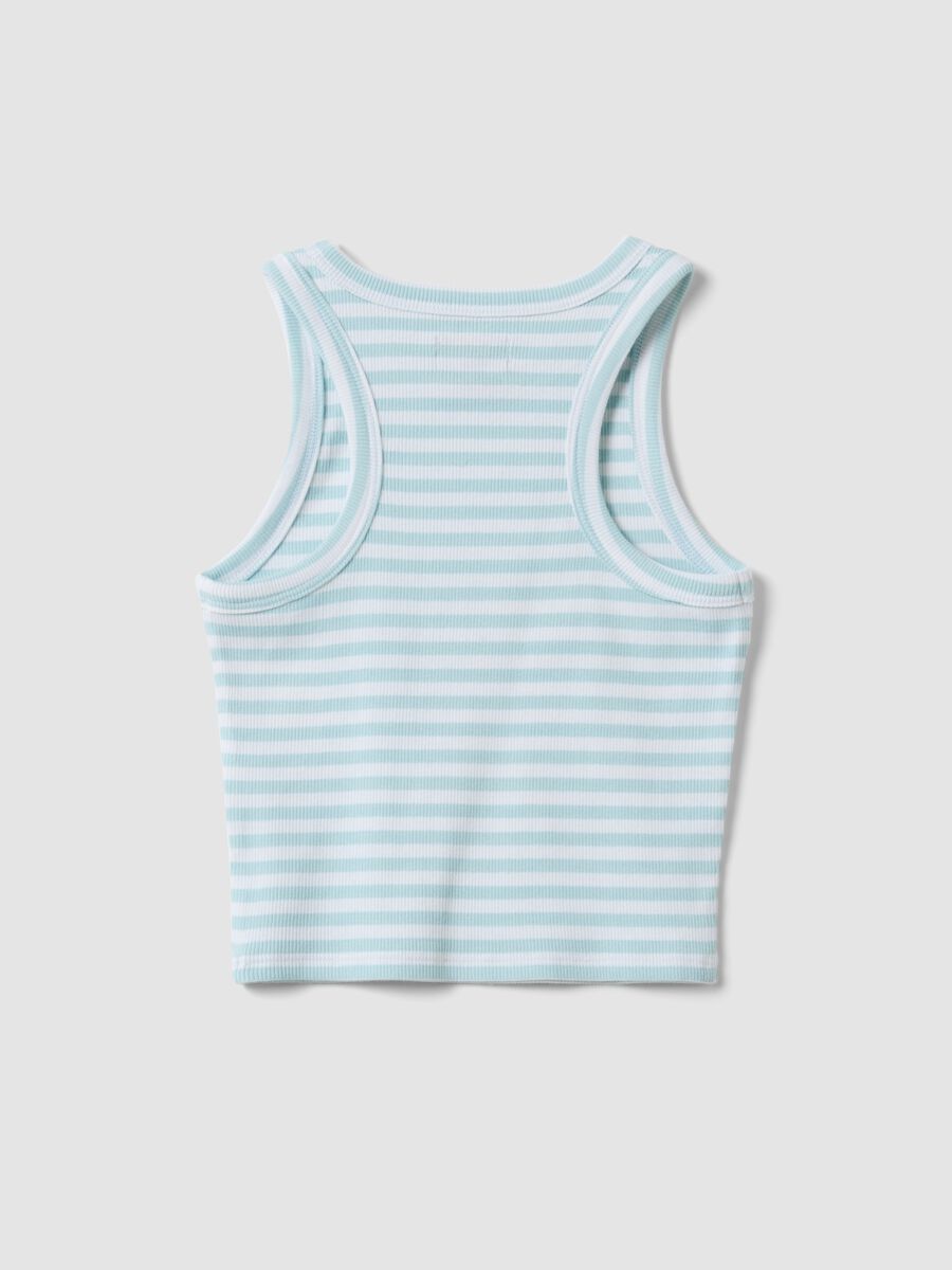 Girls&rsquo; multicolour striped fitted stretch-cotton vest top_1