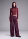 Red cropped stretch T-shirt with high neck_1