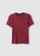 Red stretch cotton crew-neck t-shirt slim fit_4