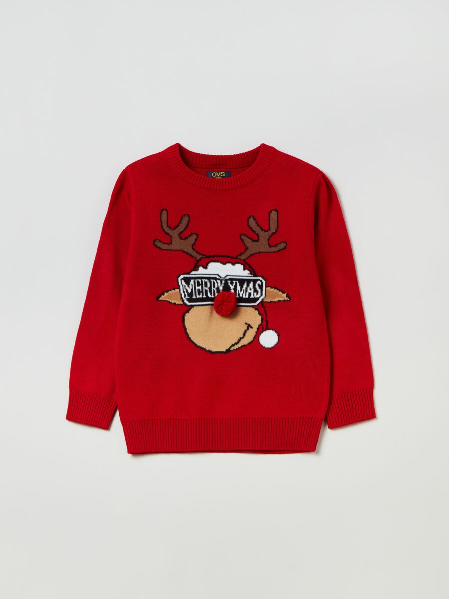 Christmas jumper with Rudolph the reindeer and pompom_0