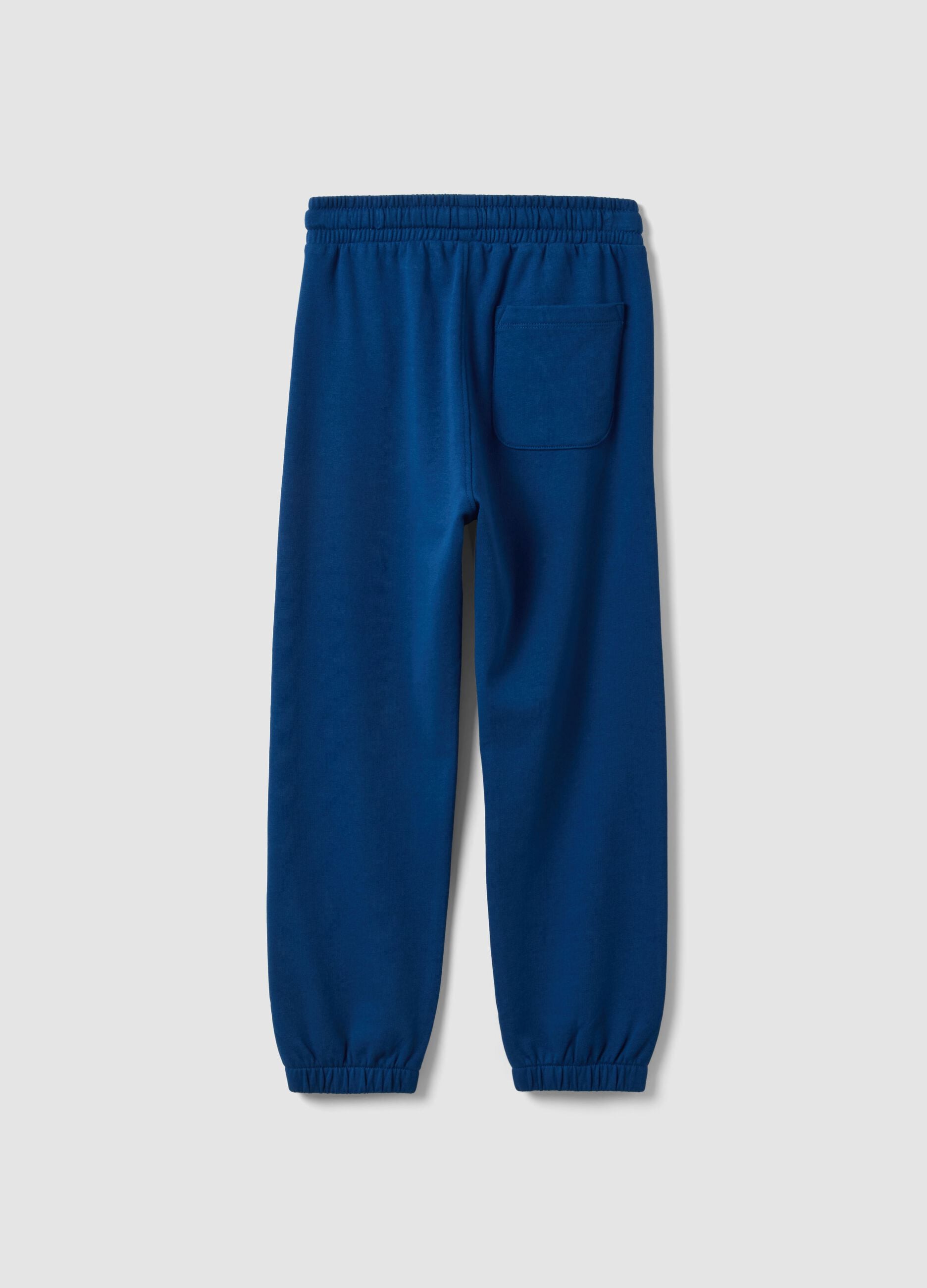 Blue organic cotton jogger trousers