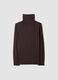 Brown stretch viscose top with mock neck, regular fit_6