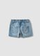 Blaue Denim-Shorts aus reiner Baumwolle f&uuml;r M&auml;dchen, Regular Fit mit Strass_1