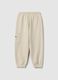 Kids' beige jogger trousers in pure cotton regular fit_1