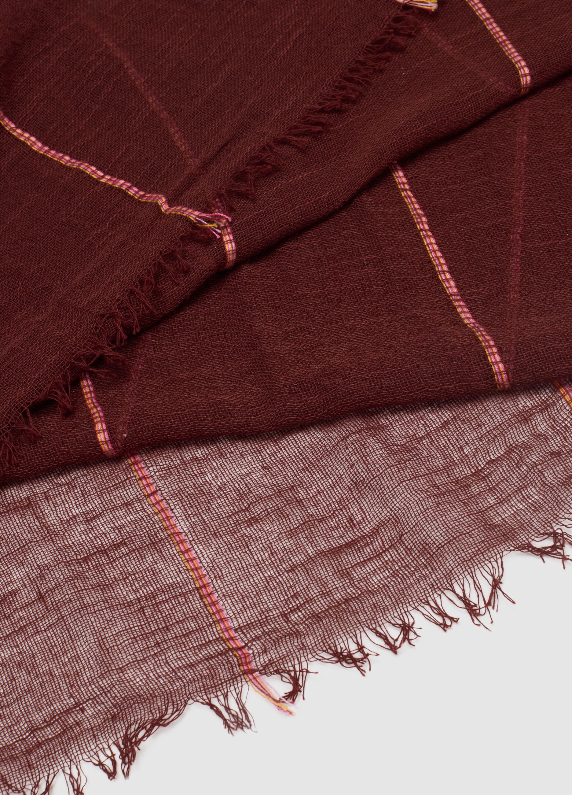 Red mesh scarf in pure cotton