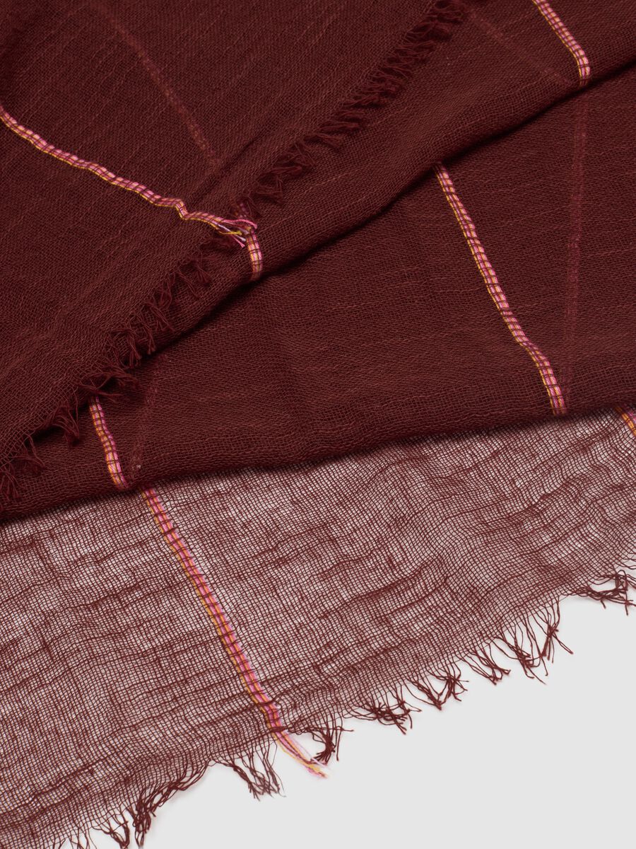 Red mesh scarf in pure cotton_2